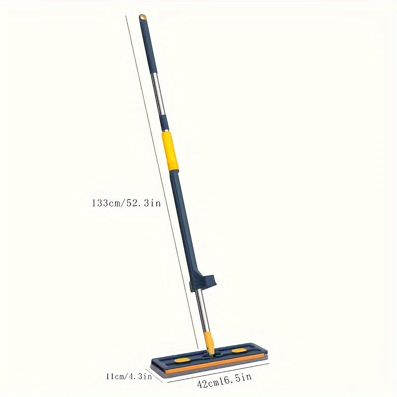 In 2024, a New and Improved Large Flat Mop and Bucket Set, Includes 6 Microfiber Pads - Stainless Steel 360° Rotating Mop for Dry & Wet Cleaning in Any Room, Without the Need for Electricity