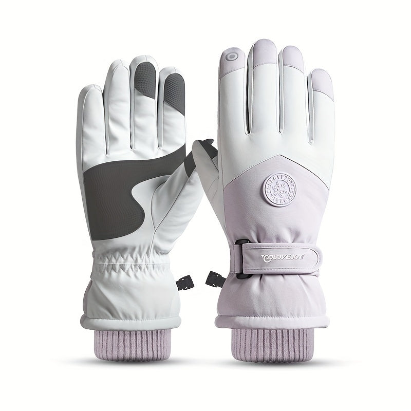 Stay warm this winter with our adjustable closure ski gloves for couples. These thickened gloves provide exceptional warmth and comfort while also being non-slip and touch screen compatible. Perfect for outdoor activities like skiing, cycling, and cold