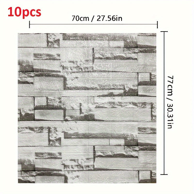 10 шт. 70 см x 77 см большие 3D панели для стен с кирпичной обоями для DIY декора дома.
