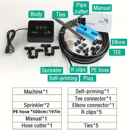 5V USB Smart Sprinkler System with Timed Plant Humidification