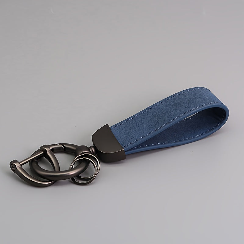 Men's Hardware Anti-Loss Suede Car Key Chain with PU Leather, the Perfect Valentine's Day Gift