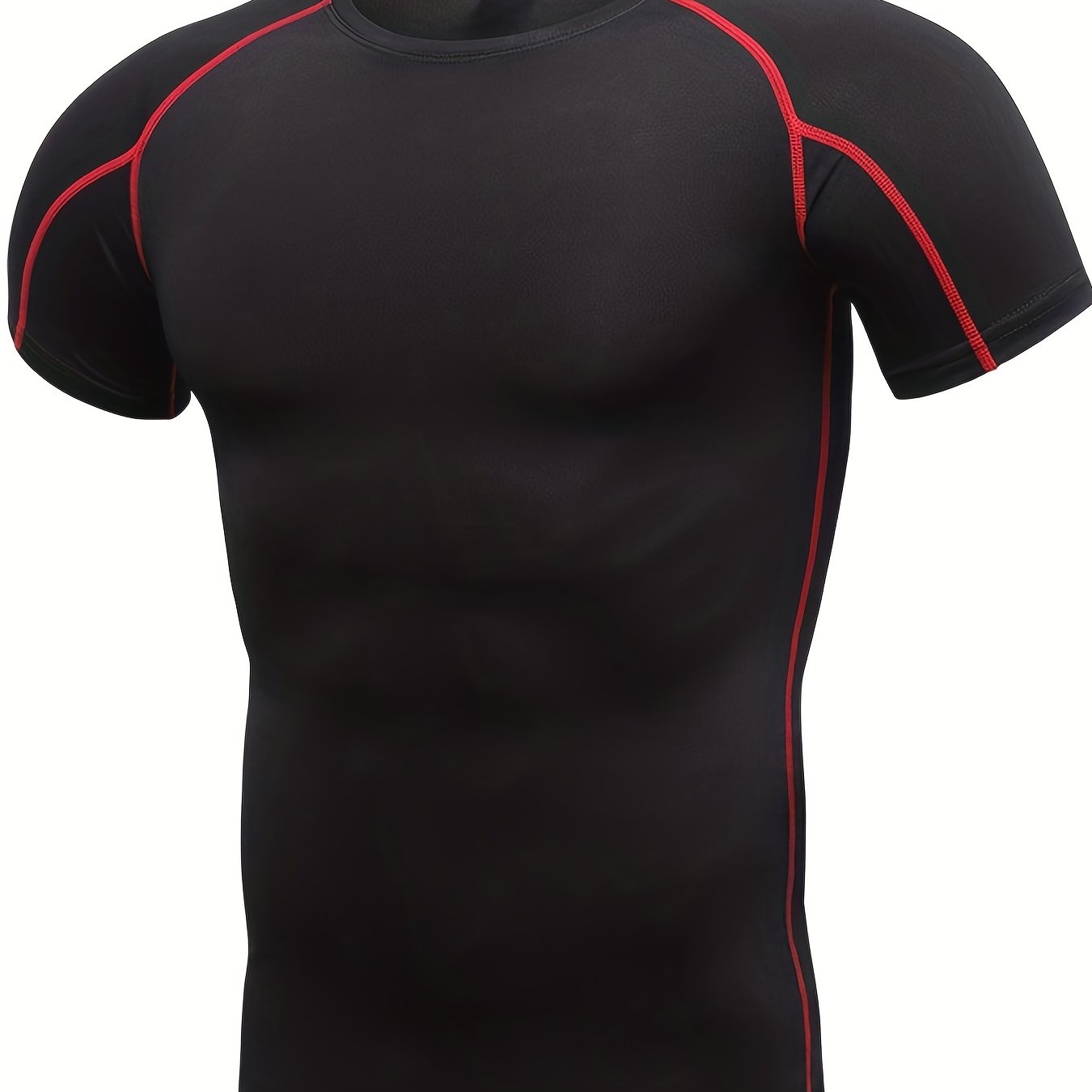 Men's Tight Short Sleeve Outdoor Running Basketball Fitness Training Quick-drying Crew Neck T-shirt