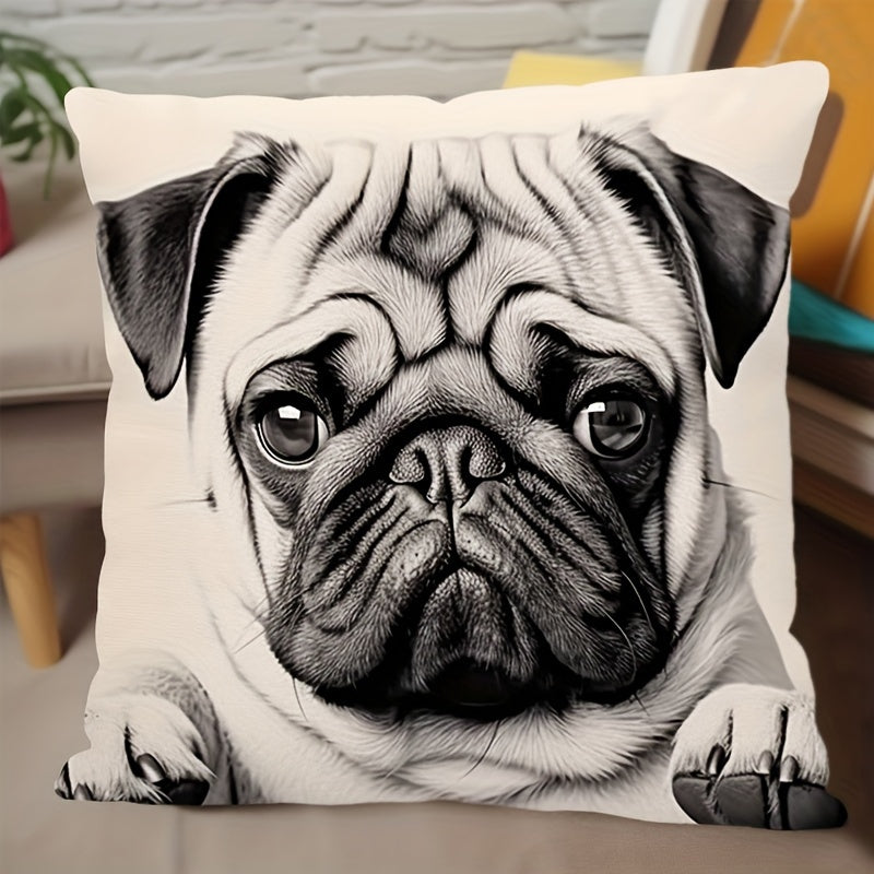 4PCS Cute Puppy Throw Pillowcases for living room sofa; no pillow insert included.