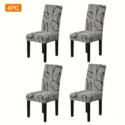 Printed elastic chair cover for household, removable and washable, universal chair slipcover for living room decor.