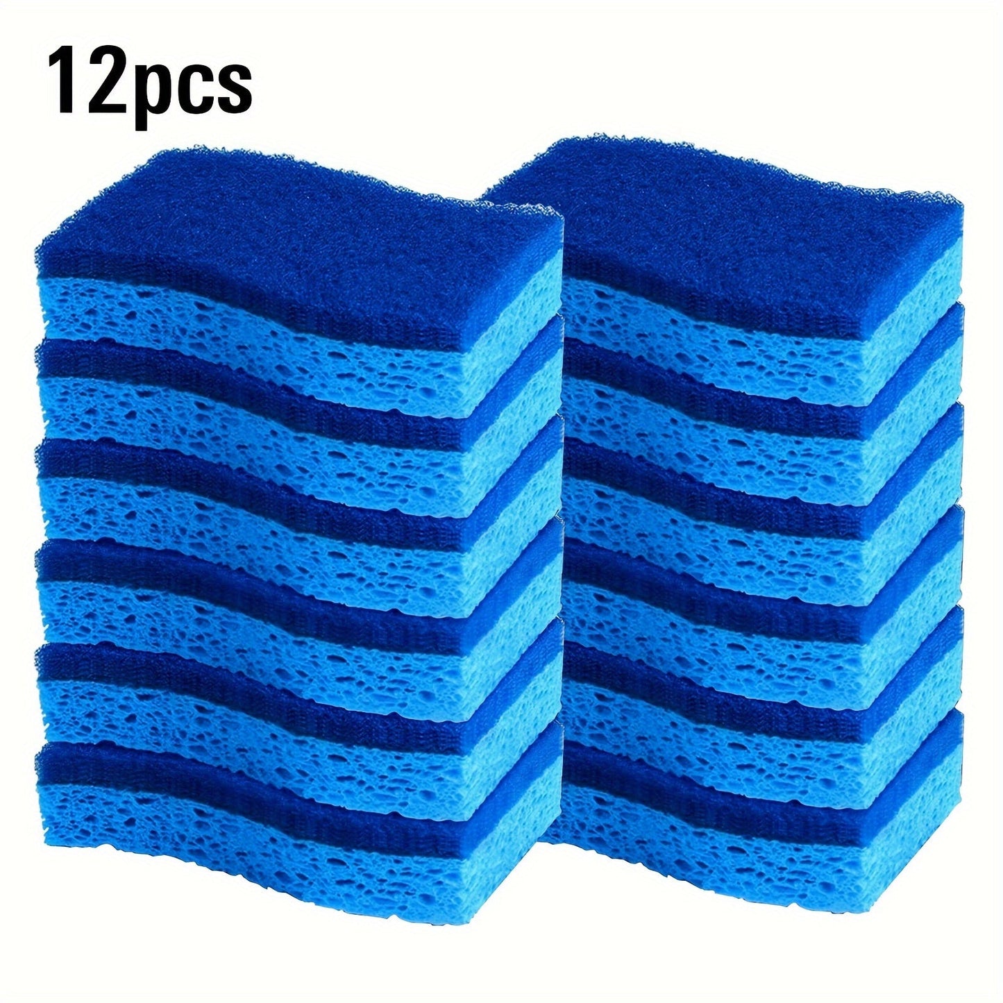 Multipack of 4, 6, or 12 Zero Scratch Scrubbing Sponges - Perfect for Washing Dishes, Cleaning Kitchen and Bathroom Surfaces. Safe for Non-Stick Cookware, Multi-Purpose Household Cleaning Pads. Double-Sided Design for Maximum Absorbency and Scratch-Free