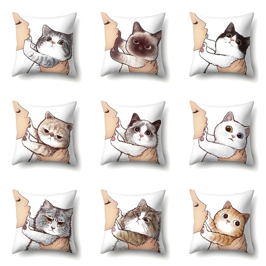 This listing is for one adorable cat cushion cover for your living room decor. Please note that pillow insert is not included.