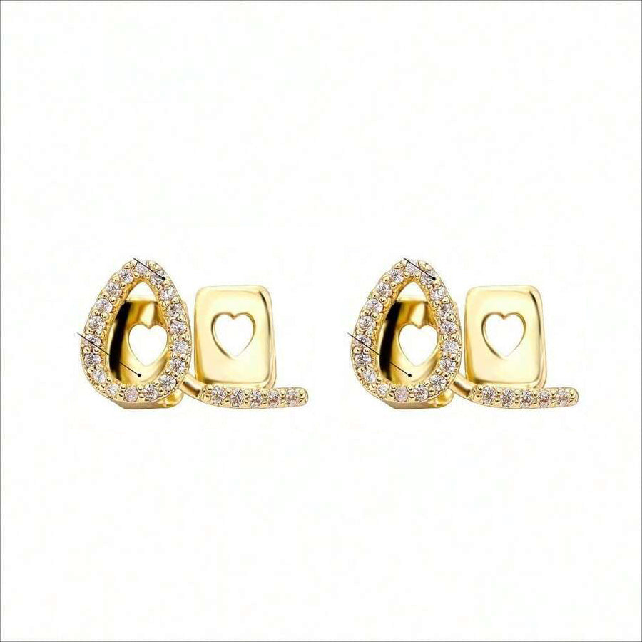 Set of 2 SKRRRRRAPPER 18K Gold Plated Tooth Grills with Synthetic Cubic Zirconia, Hip Hop Funky Rapper Jewelry, Glittery Style Grillz for Both Men and Women, Featuring December Birthstone, Perfect for Parties, Halloween, and All Year Round.