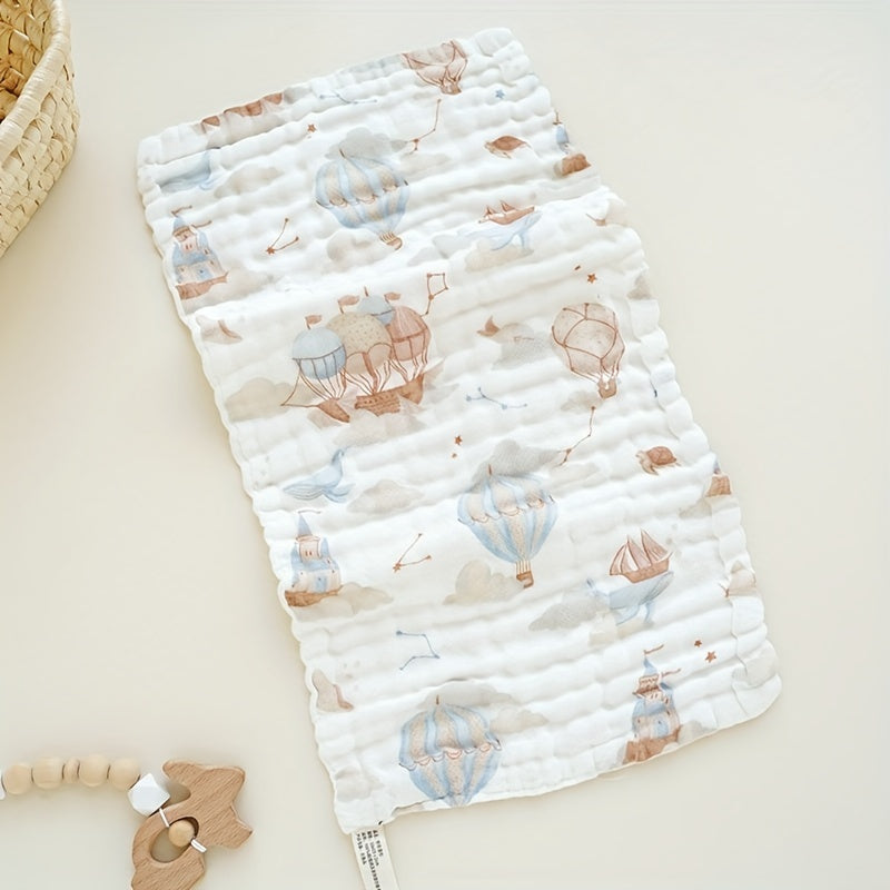 Five pieces of children's towels, consisting of six soft layers. These towels can be used as face towels, handkerchiefs, bath feeding towels, wipes, burp cloths, and bath towels.