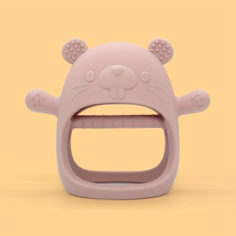 Baby Silicone Teether - High-Quality Food-grade Teething Toy for Newborns. Perfect Thanksgiving or Christmas Gift. Securely Designed to Prevent Falling Off.