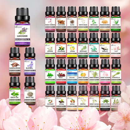 [Mestin New Upgraded High-Quality Essential Oil] 100% Pure Plant Material, High Concentration, 33 Flavors, Multi-Purpose for Skin, Hair, Diffuser, Spa, Massage, and DIY