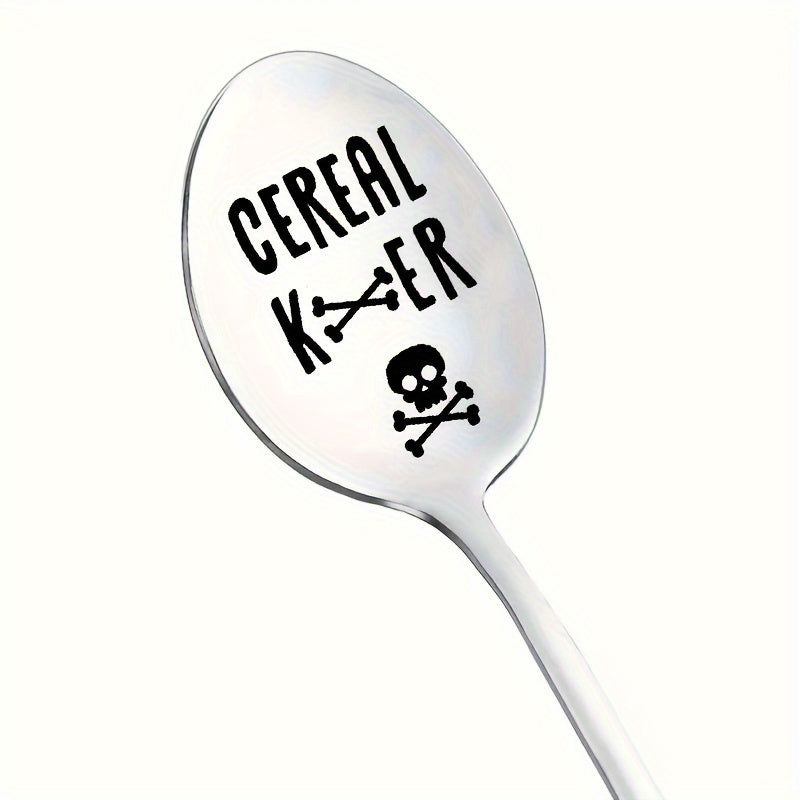 A humorous gift for cereal lovers, this engraved stainless steel spoon is perfect for birthdays, Christmas, or Thanksgiving. Ideal for men, women, friends, or family members who enjoy cereal. Make breakfast more fun with this special spoon!