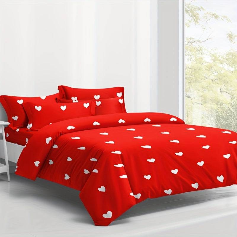 1 Brushed Duvet Cover with Love Print, Soft and Comfortable, for Bedroom or Guest Room (Duvet Core and Pillowcase not included)