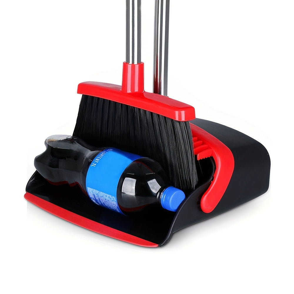 Upgrade your home cleaning routine with the 1set Upright Broom and Dustpan Set! This self-cleaning set is perfect for indoor and outdoor sweeping and is ideal for homes with pets. The set includes a 98.04cm upright broom and a 129.54cm dustpan with teeth