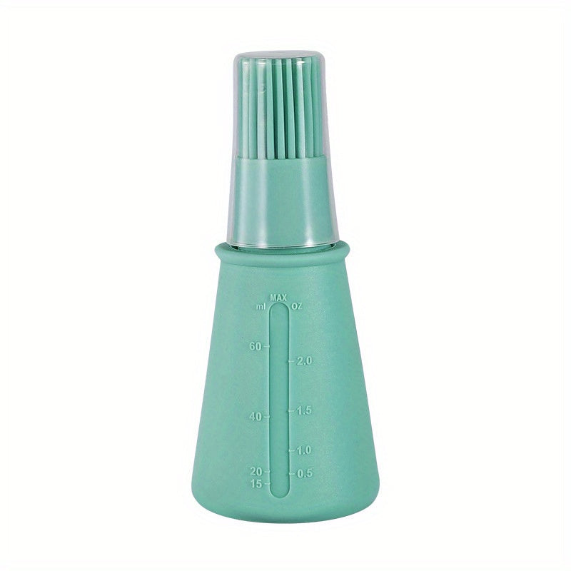 Portable silicone oil bottle with brush for outdoor baking and BBQ.