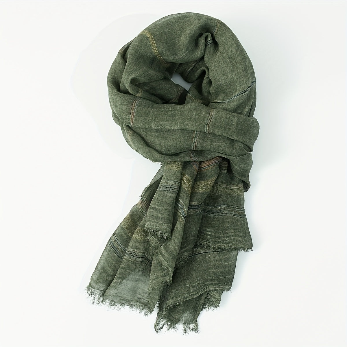 [Bestselling] Men's Stylish Striped Scarf - Made with 100% Rayon, Suitable for All Seasons, Features European And American Design, Expertly Woven