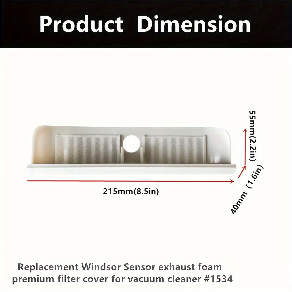 Replacement foam housing cover filter for Windsor Versamatic upright vacuum cleaner models VS14 and VS18, pack of 1 (item number 1534).