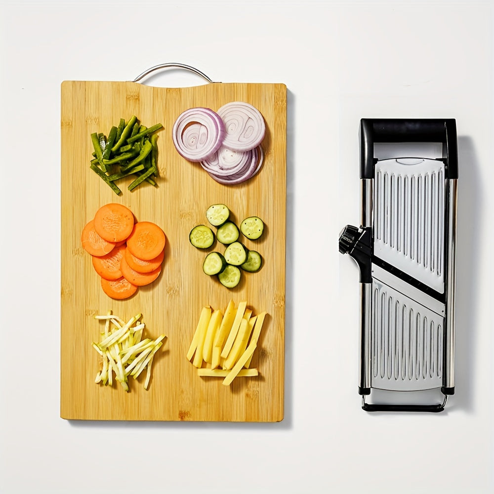 Effortlessly Slice and Shred with this Stainless Steel Adjustable Mandoline Slicer for the Kitchen