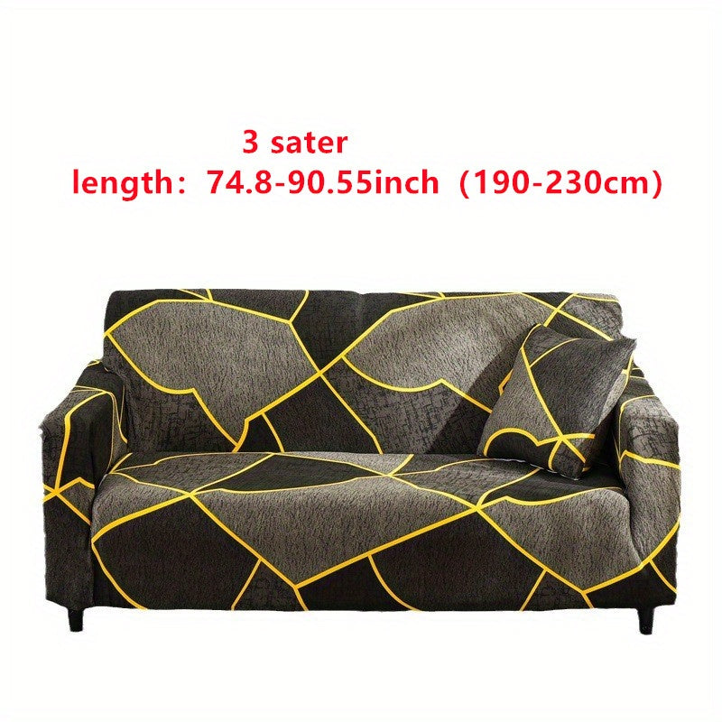 Spandex sofa cover stretches to fit 1-4 seaters, recliner chairs. Classic design, machine washable for living room décor.