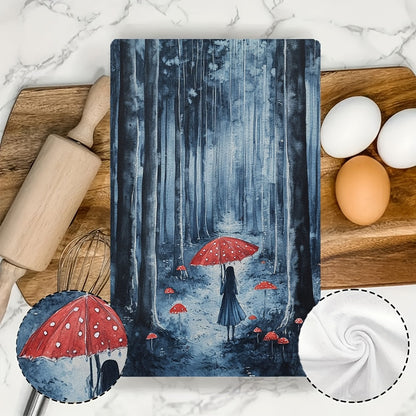 Get your hands on a set of two ultra-soft kitchen towels that showcase the mesmerizing beauty of a rain-soaked forest. These highly absorbent dish and hand towels are ideal for holiday decoration and can be easily cleaned in the washing machine. Each