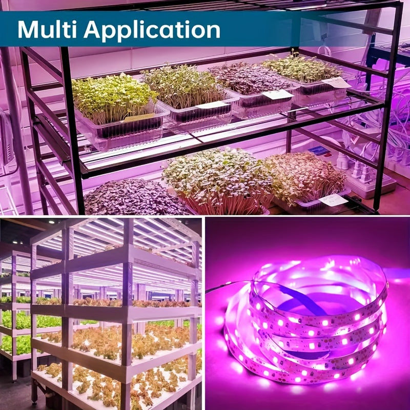 USB-powered LED plant growth light strip ideal for succulents, flowers, and seedlings. Suitable for greenhouses, hydroponics, and indoor gardening. Not waterproof.