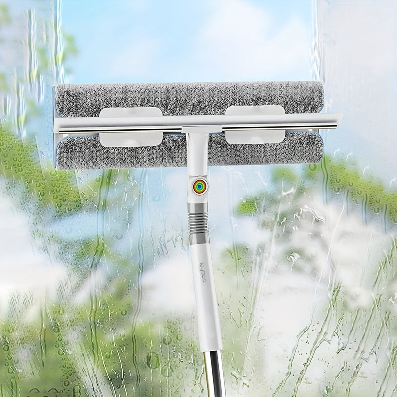 Multifunctional Window Squeegee with Swiveling Head - Made of Stainless Steel & Plastic, Great for Glass, Floors, Walls, Furniture & Outdoor Surfaces - Does Not Require Electricity