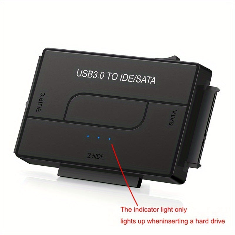 USB 3.0 SATA IDE Hard Drive Reader with Universal Adapter Kit for SATA and IDE HDD SSD, includes 12V/2A EU Power Adapter