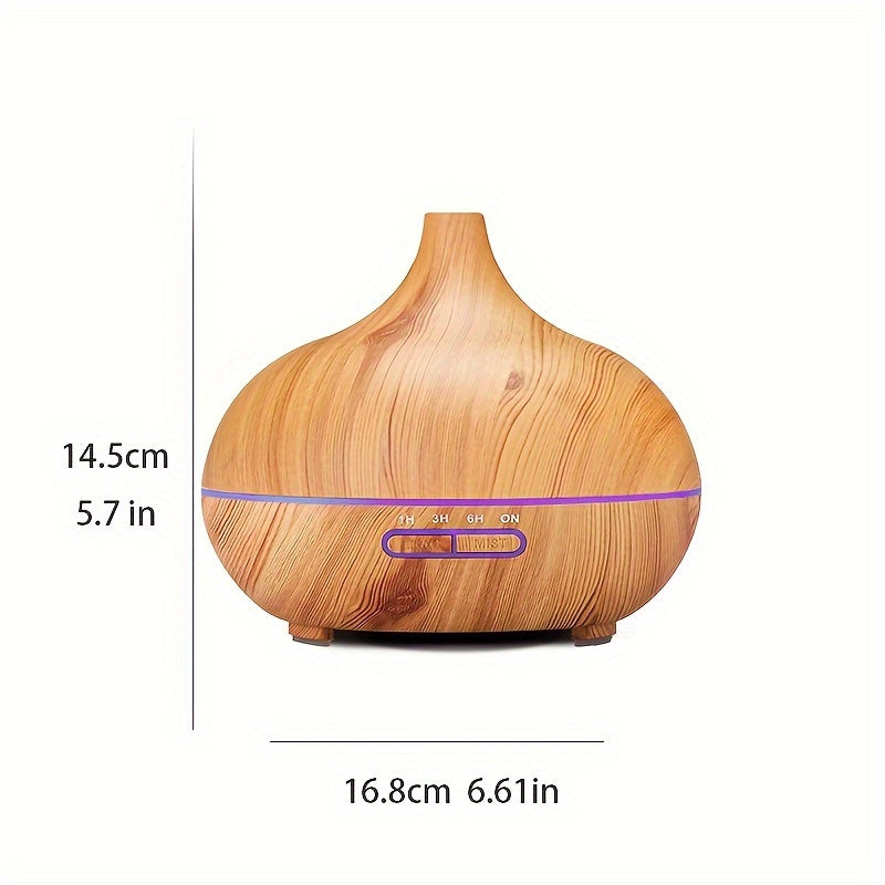 Large capacity soundwave technology aromatherapy diffuser with realistic wood grain design, USB powered - perfect for any room.