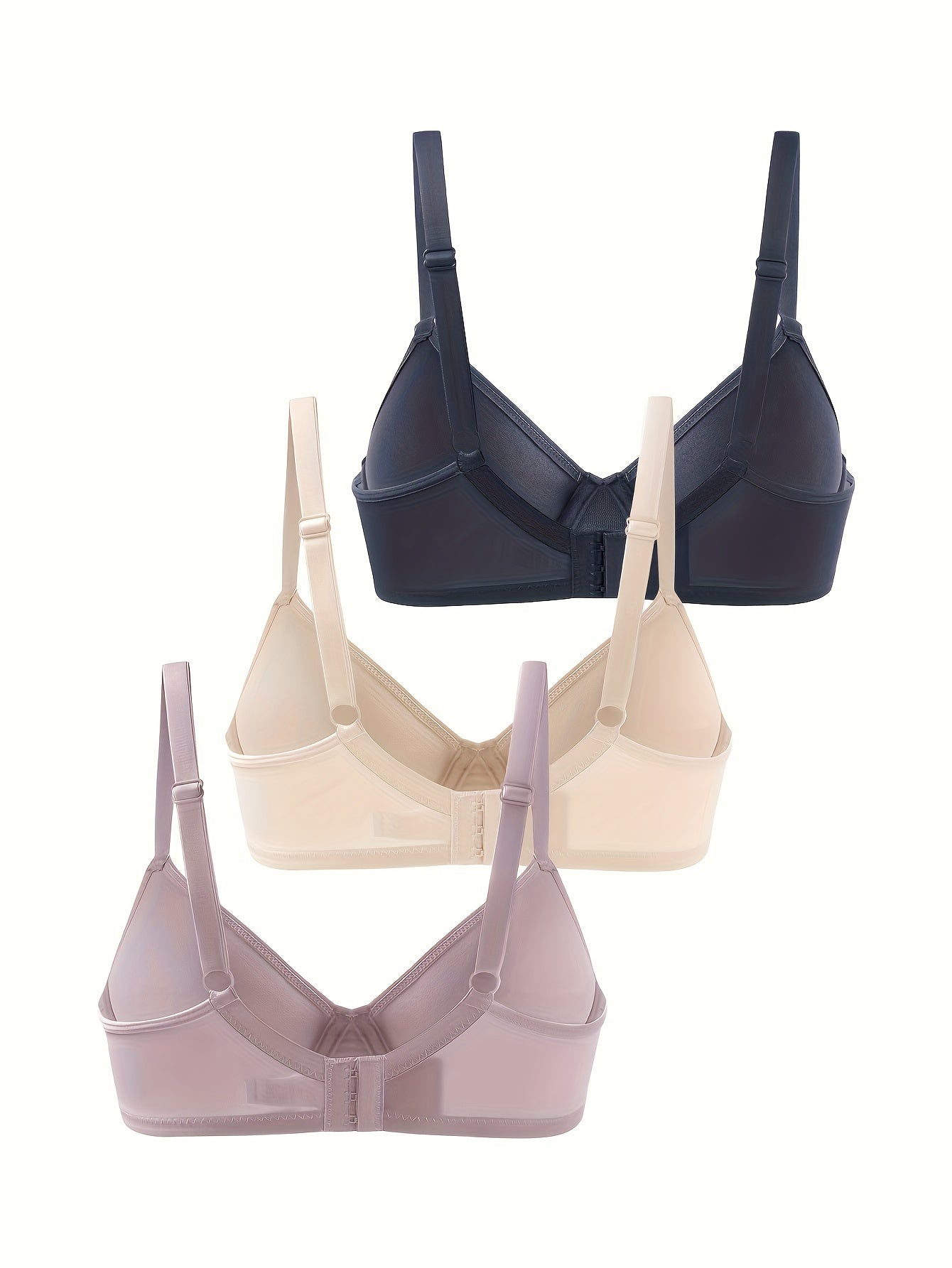 3 Seamless Push Up Bras: Simple, Solid, and Comfortable for Everyday Wear.