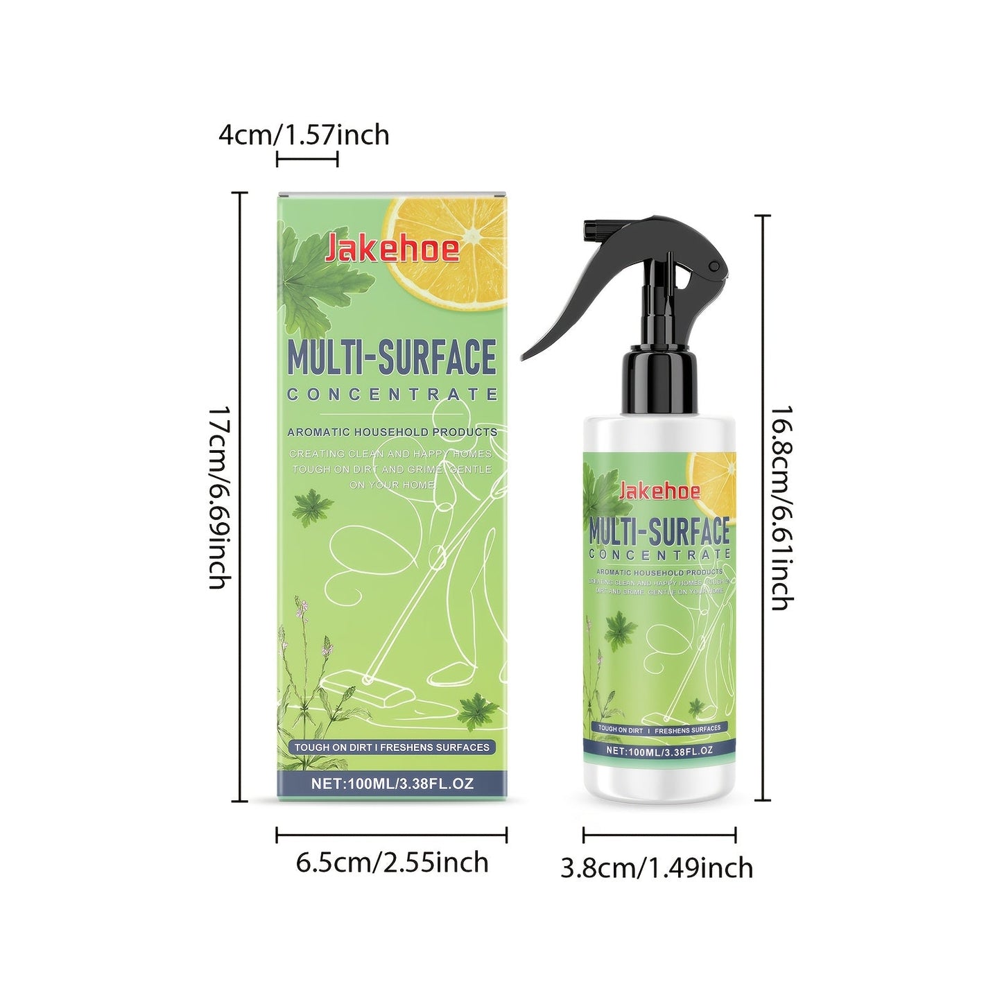 Two-pack of multi-surface cleaning liquids designed to remove water stains from countertops, tiles, and bathrooms while also providing effective cleaning and surface protection. Perfect for quick household cleaning solutions, each bottle contains 100ml