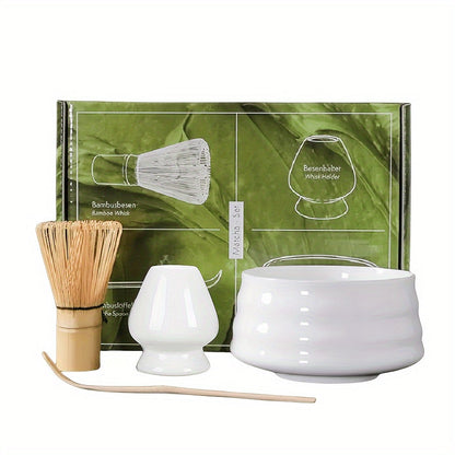 Get a set of 4 Matcha brushes and a bamboo whisk tea set, perfect for traditional Matcha brewing. Complete with a tea spoon, Matcha whisk, Matcha caddy, and bowl, this set is ideal for Christmas gifts or for use in the office, living room, or tea store.