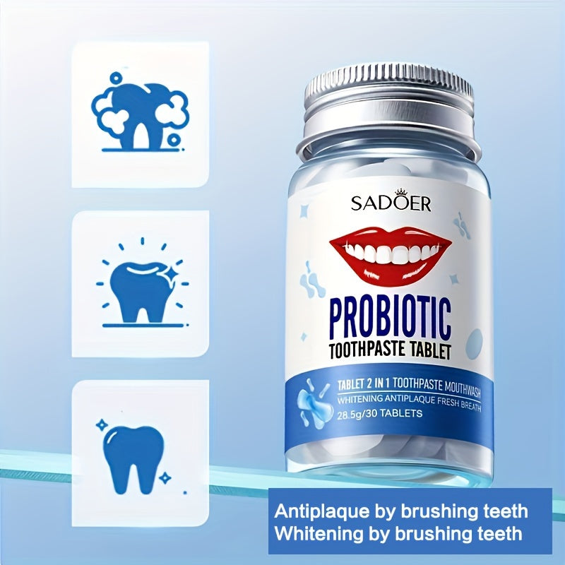 Probiotics Solid Toothpaste, Deeply Cleaning, Fresh Breath, Travel-friendly 28.5g(1.01oz)