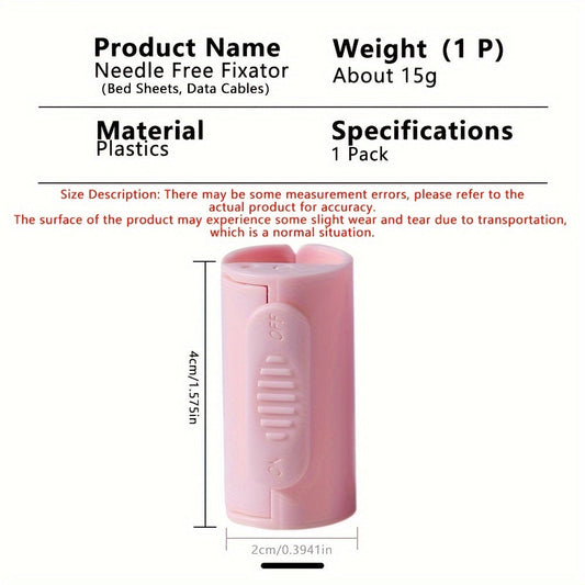 A versatile 5X Multi-functional needle-free clip designed for securing bed sheets, kitchen snack bags, and various items. This clip can also be used to organize data cables, towels, and hold bed sheets in place without the use of needles, ensuring no