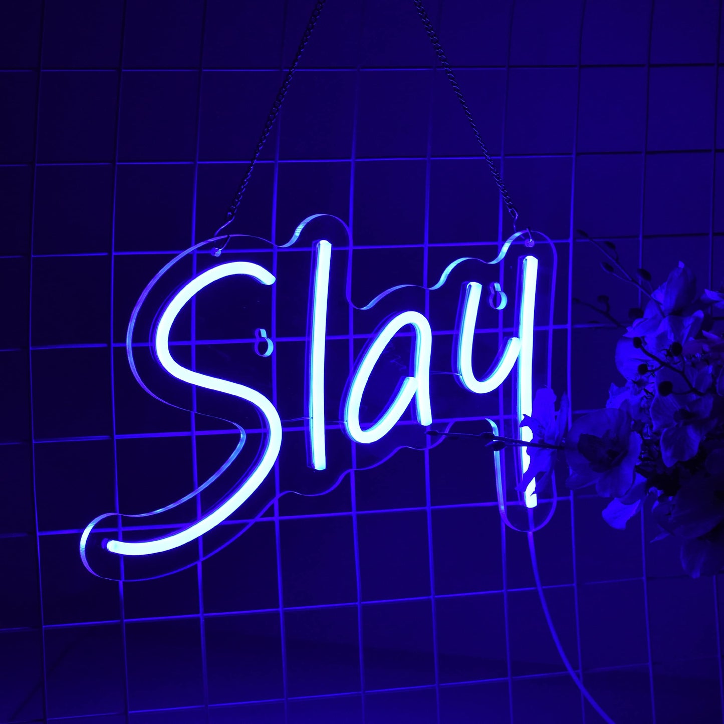 1pc Slay Neon Sign Light, LED, USB Powered, Bedroom Wall Decor for Girls, Dorm Cute Bratz Aesthetic.