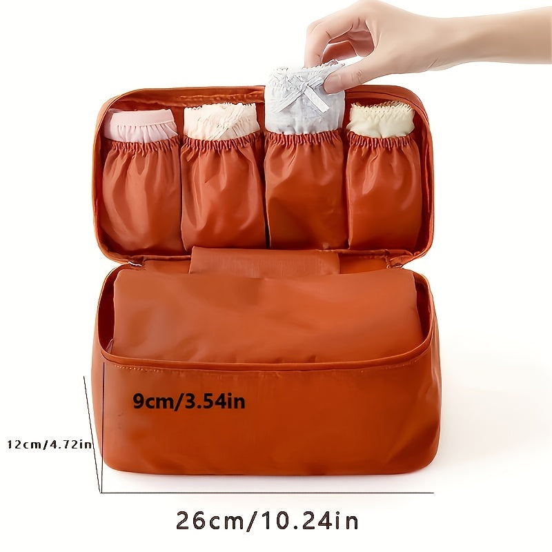 Zipper portable underwear storage bag for traveling, organizing lingerie and underwear.