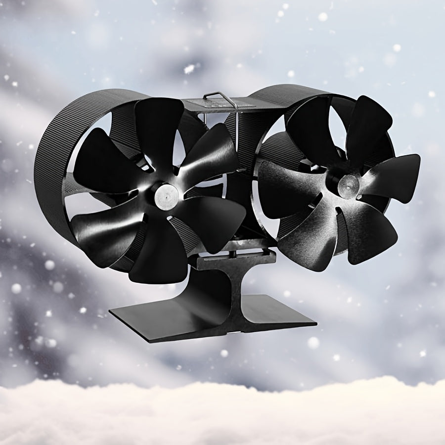 Gorgeous 12-Blade Aluminum Stove Fan, Quiet Self-Powered Motor, Improves Airflow - Perfect for Wood, Gas, Pellet & Log Burning Stoves, No Power Source Required, Sleek Polished Design