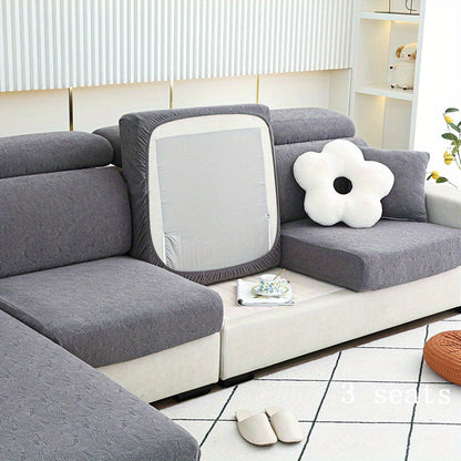 Thick Jacquard sofa cushion cover with elastic-band, perfect furniture protection for bedroom, office, or living room.