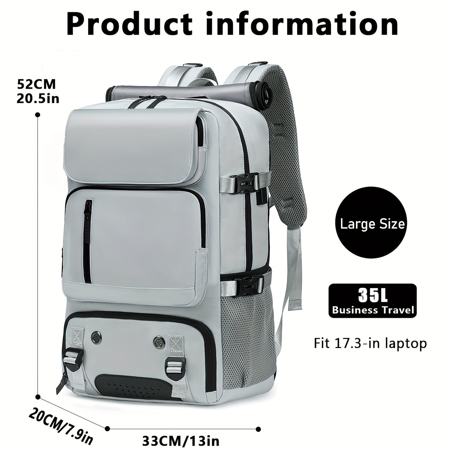 Fashionable unisex shoulder backpack with shoe compartment, charging port, and 17-inch laptop storage. Ideal for hiking, commuting, and travel.