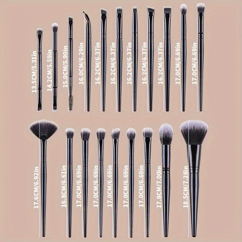 28pc Makeup Brush Set with various brushes for face and eyes, includes beauty sponges and puffs, suitable for all skin types.