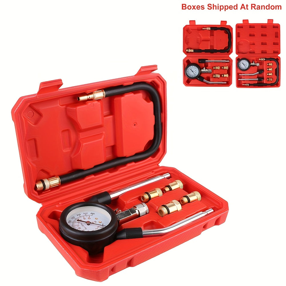 Automotive Cylinder Tester Kit with Compression Meter and Pressure Gauge.