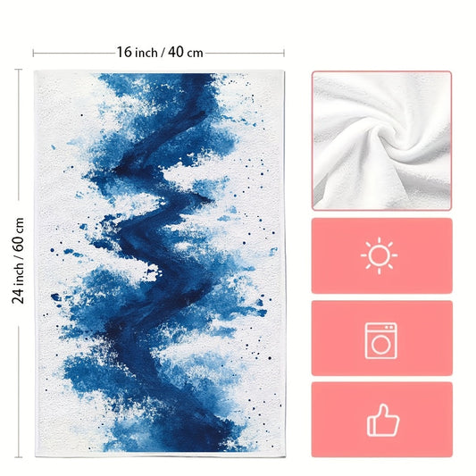 This pair of luxurious kitchen towels showcases a sleek white stencil design of race tracks, adding a unique touch to your holiday decor. Made from ultra-soft materials, these dish and hand towels are highly absorbent and easy to clean in the washing