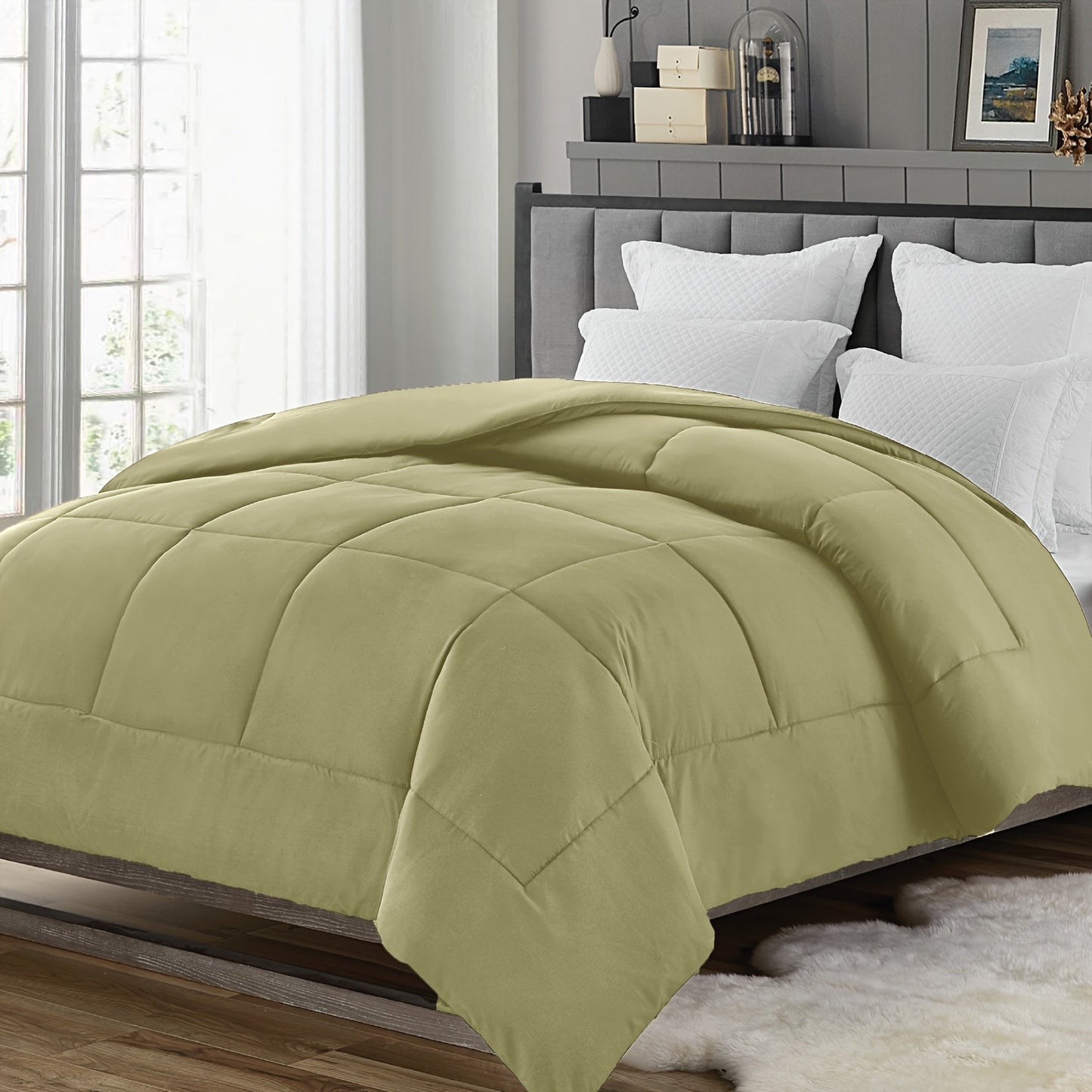 1 Piece Comforter for All Seasons Bedding. This set includes a single comforter/duvet insert that is soft, hypoallergenic, breathable, and machine washable. It is also wrinkle-free, fade-resistant, and shrink-resistant.