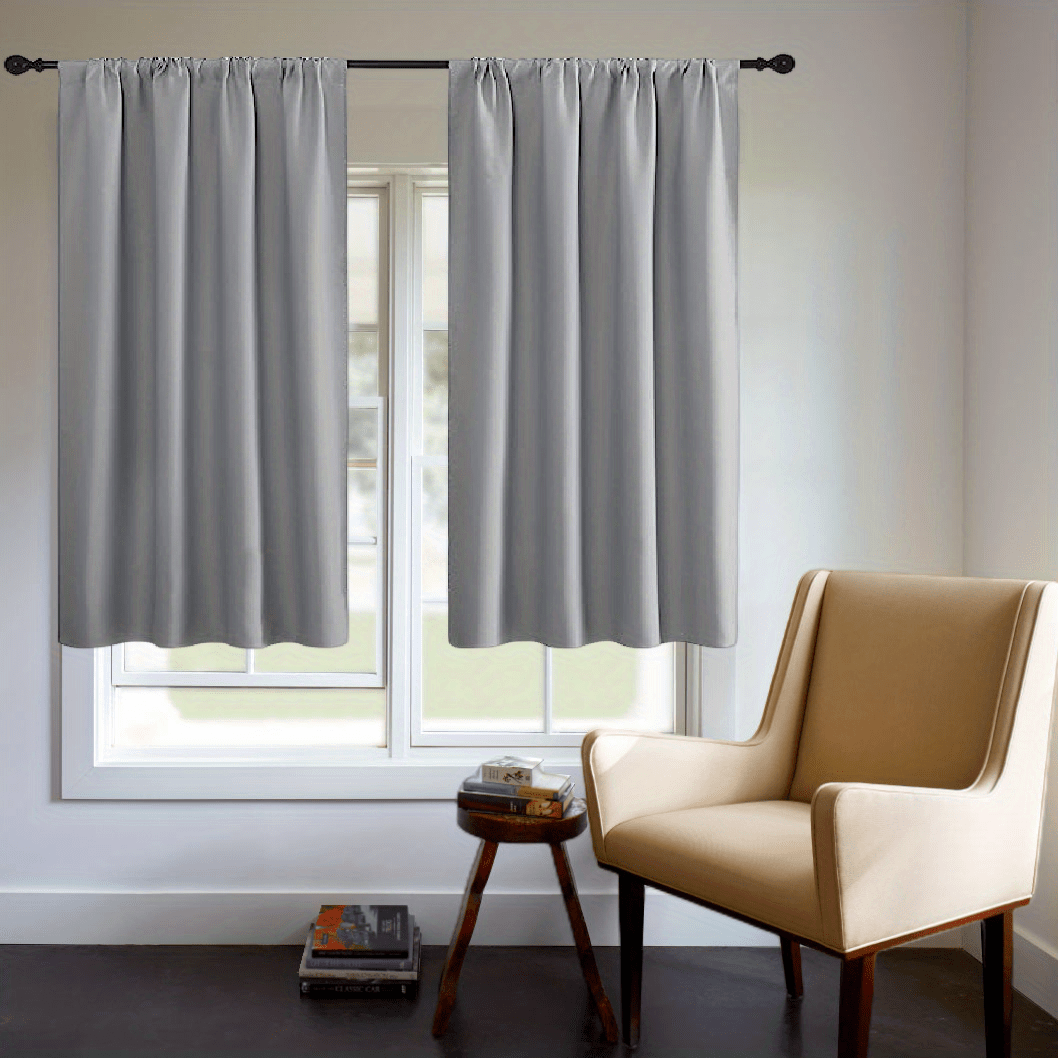 One Blackout Curtain (1 Panel) - Thick Rod Pocket Curtain for Heat Insulation and Light Blocking in Bedroom, 200g;