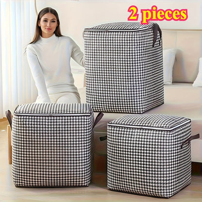 Organize your bedrooms, closets, clothes, dorms, and wardrobes with ease using the 2-Pack of 180L Foldable Large Capacity Fabric Storage Boxes.