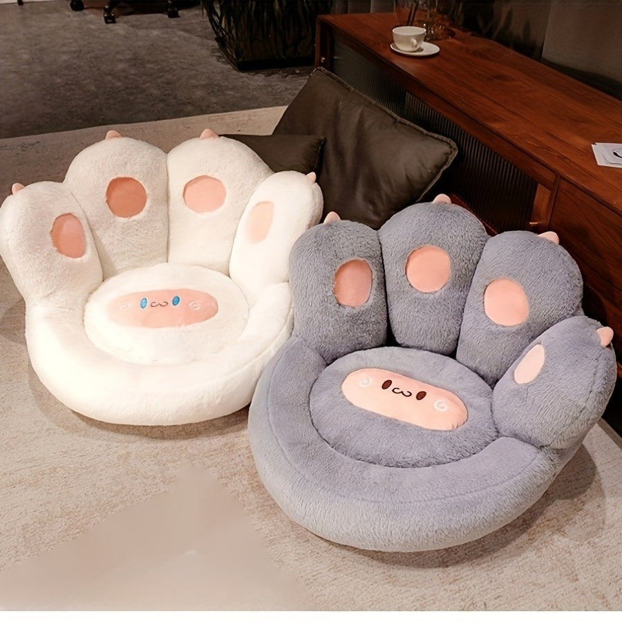 Soft and cozy cat paw floor cushion with detachable sheep plush, ideal for gamer chair and leisure lazy time.