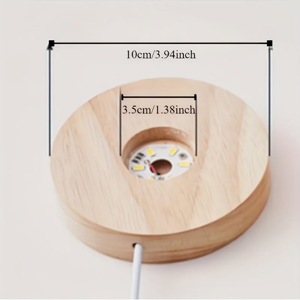 Wooden LED lamp with 1 piece, 6cm/8cm/10cm dimensions, providing warm and white light. Powered by USB and energy-efficient for desk decoration.