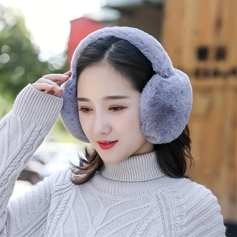 Stay Warm in Style with Velour Winter Earmuffs - Soft and Foldable Ear Warmers for Adults, Hand Washable, Snug Fit for Cold Weather Protection