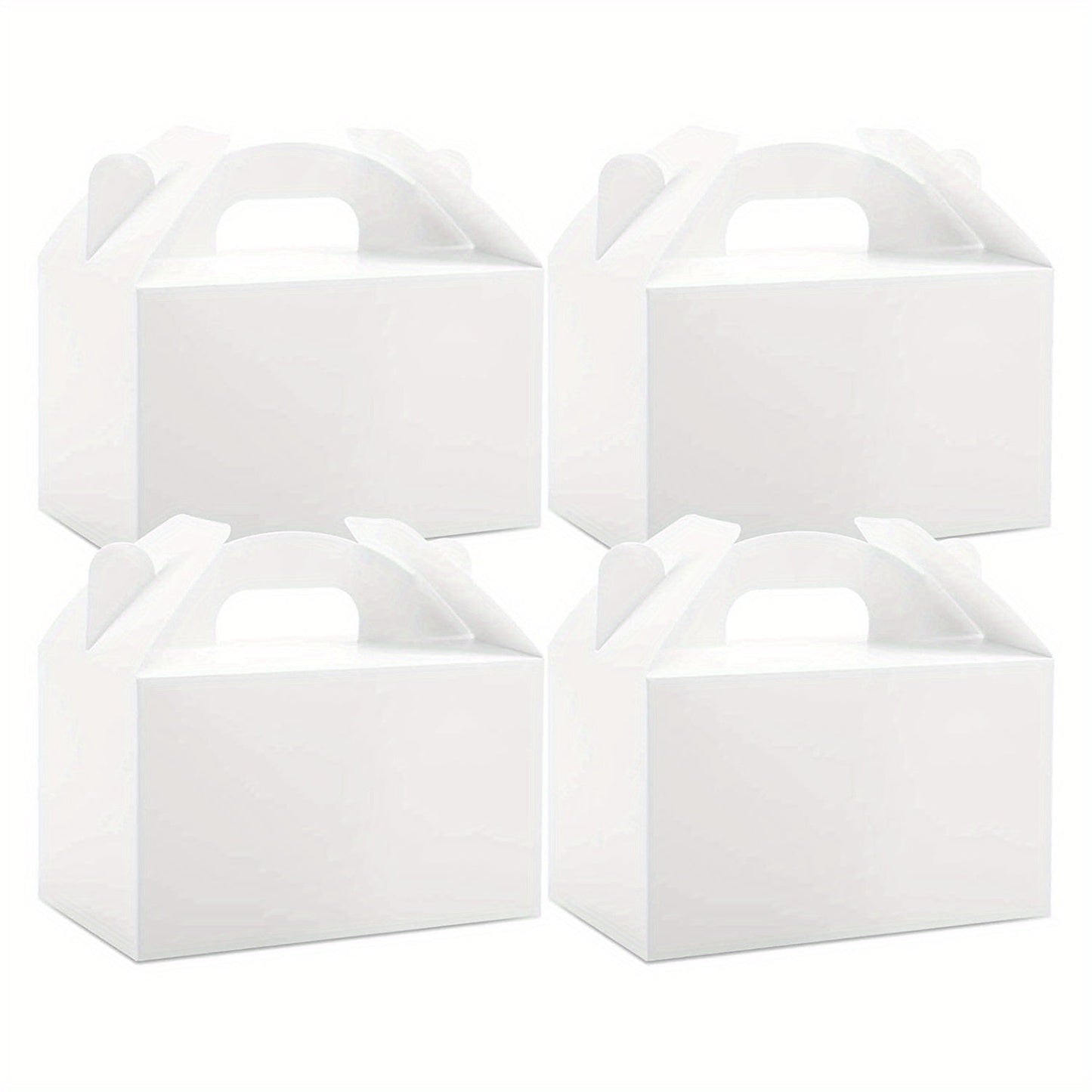 Set of 12 Kraft paper cake boxes measuring 15.24cmx8.89cmx8.89cm. Ideal for bakery items such as cakes, chocolates, cookies, pies, and other pastries. Perfect for use as birthday party favors or wedding party gifts. Can also be used as baking tools