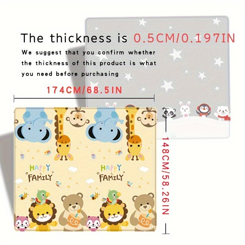 Soft and Non-Toxic High-Quality Play Mat for Young Children - Perfect for Living Room and Bedroom - Thin 0.5cm Thickness with a Variety of Colors