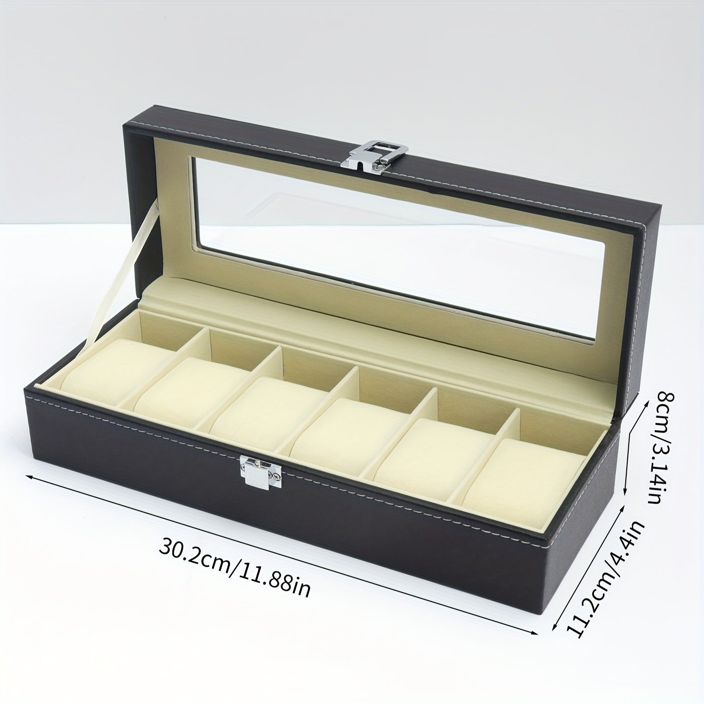 1 piece of PU Leather Watch Storage Box available in 2, 6, 10, or 12-digit options. Perfect for displaying wrist watches and makes an ideal gift choice.