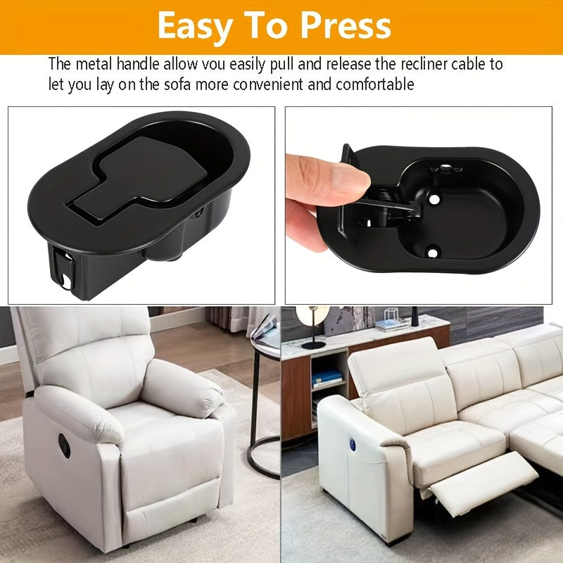 High-Quality Aluminum Recliner Replacement Parts - Includes 1 or 2 Sets of Durable Release Lever and Cable. Compatible with Most Major Recliner Chair Brands such as Lazyboy and Ashley. Ideal for Repairing and Maintaining Your Recliner Furniture.